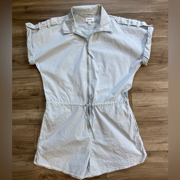 Pistola Shorts Romper in Sky Blue MEG ZIP FRONT ROMPER Women’s Size M EUC - Picture 4 of 16